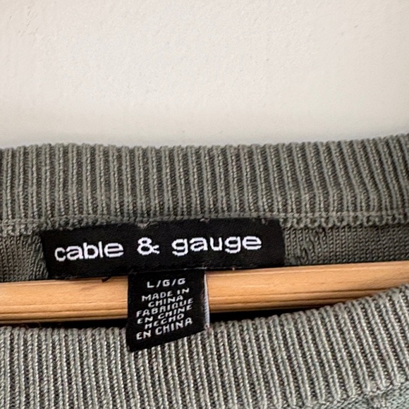 3/$15! Cable & Gauge Sage Green Knit Top - Picture 2 of 4
